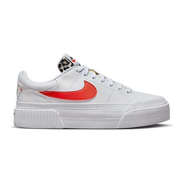 White nikes with on sale red swoosh womens