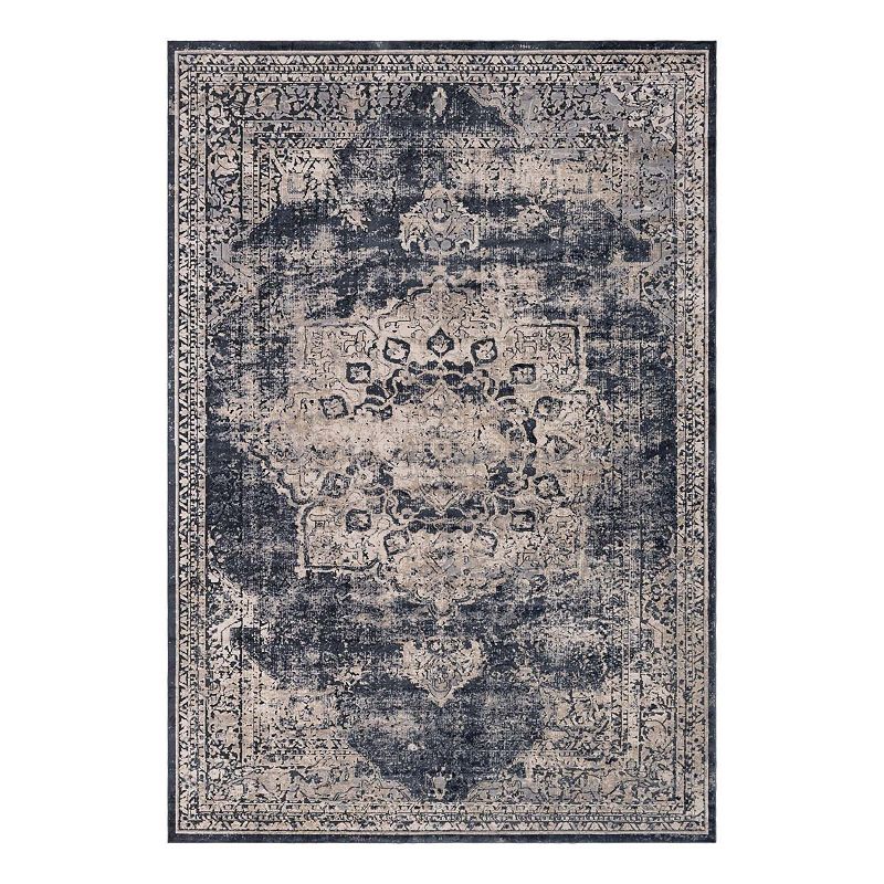 Unique Loom Roosevelt Chateau Rug, Blue, 8Ft Rnd