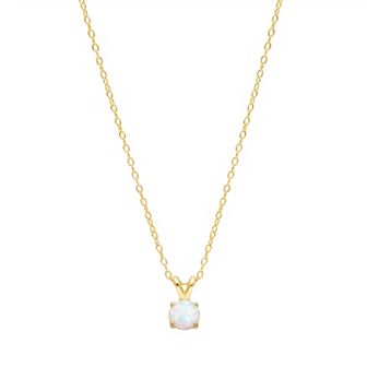PRIMROSE Sterling Silver White Opal Solitaire Pendant Necklace