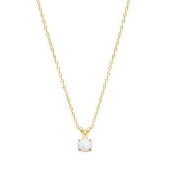 PRIMROSE Sterling Silver White Opal Solitaire Pendant Necklace