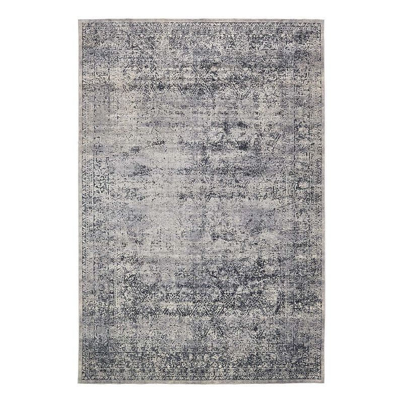 Unique Loom Jefferson Chateau Rug, Blue, 7Ft Sq