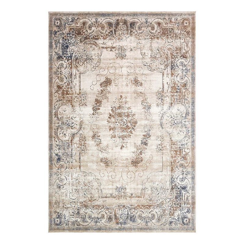 Unique Loom Lincoln Chateau Rug, Beig/Green, 7Ft Sq