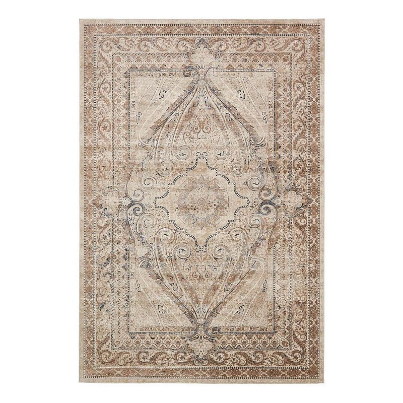 Unique Loom Wilson Chateau Rug, Beig/Green, 7Ft Sq