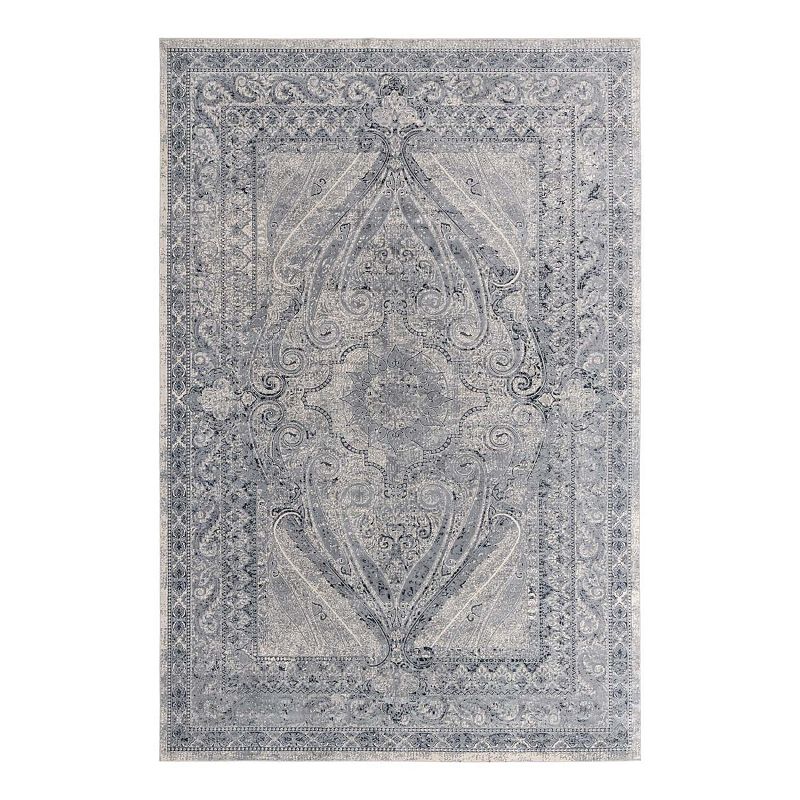 Unique Loom Wilson Chateau Rug, Blue, 7Ft Sq