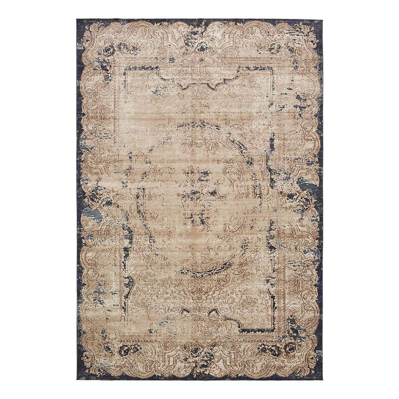 Unique Loom Adams Chateau Rug, Beig/Green, 7Ft Sq