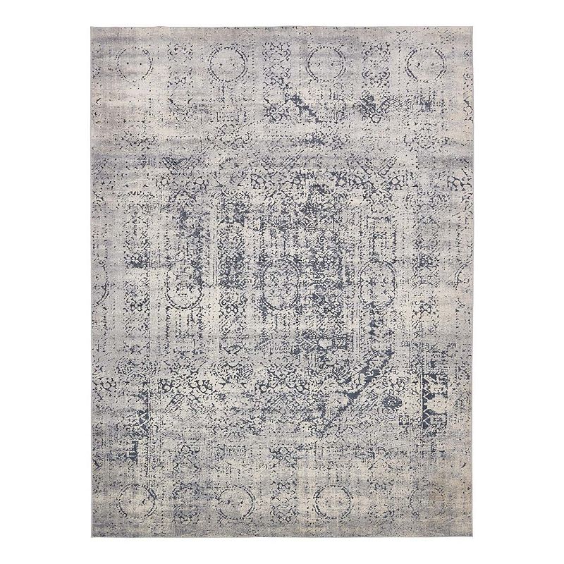 Unique Loom Quincy Chateau Rug, Blue, 7Ft Sq