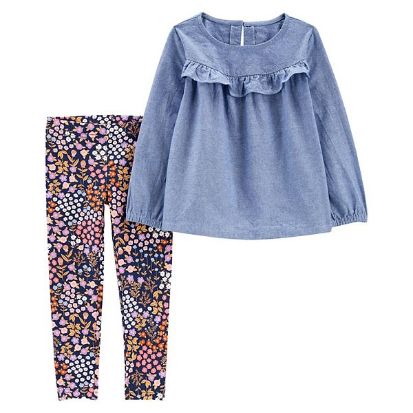 Baby Girls Carter's Chambray Top & Leggings Set