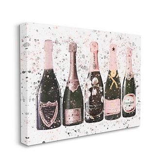 Stupell Home Decor Chic Pink Rose Bottles Canvas Wall Art
