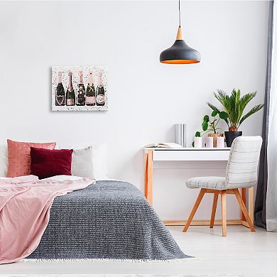 Stupell Home Decor Chic Pink Rose Bottles Canvas Wall Art