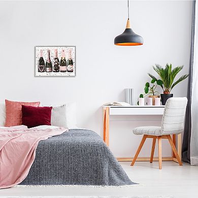 Stupell Home Decor Pink Rose Bottles Splatter Framed Wall Art