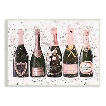 Stupell Home Decor Chic Pink Rose Bottles Plaque Wall Art