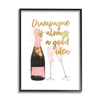 Stupell Home Decor Champagne Good Idea Framed Wall Art