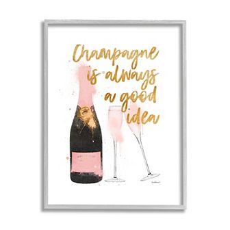 Stupell Home Decor Champagne Bottle Framed Wall Art