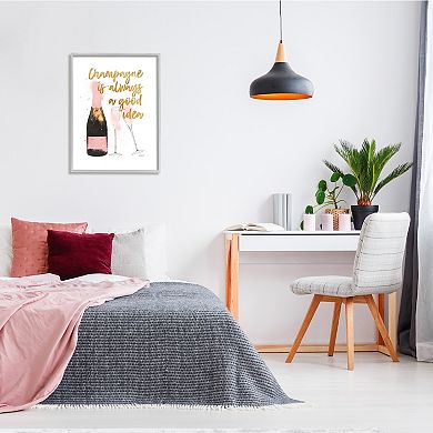 Stupell Home Decor Champagne Bottle Framed Wall Art