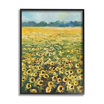 Stupell Home Decor Country Sunflower Field Framed Wall Art