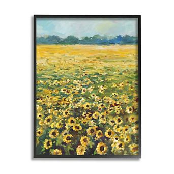 Stupell Home Decor Country Sunflower Field Framed Wall Art