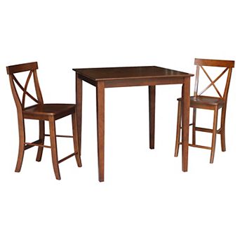 International Concepts Dining Table & X-Back Stool 3 pc Set