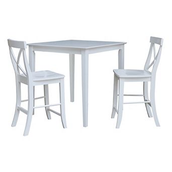International Concepts Dining Table & X-Back Stool 3 pc Set