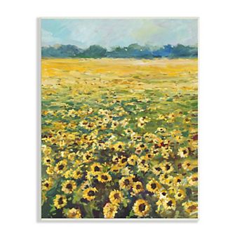 Stupell Home Decor Country Sunflower Field Plaque Wall Art