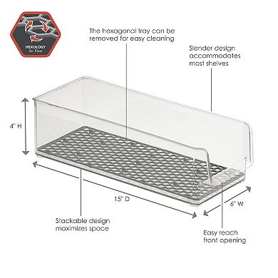 Tovolo HEXA In-Fridge Large Plastic Organizer Bin for Refrigerator Storage