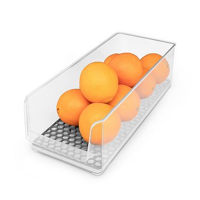 Tovolo HEXA In-Fridge Large Plastic Organizer Bin for Refrigerator Storage