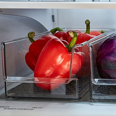 Tovolo HEXA In-Fridge Large Plastic Organizer Bin for Refrigerator Storage