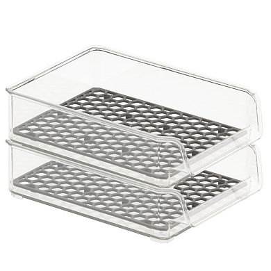 Tovolo HEXA In-Fridge Small Clear Plastic Organizer Bin for Refrigerator Storage
