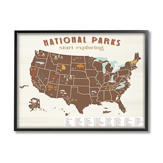 Stupell Home Decor Start Exploring National Parks Framed Wall Art