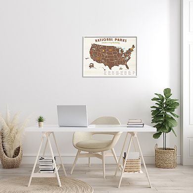 Stupell Home Decor National Parks Map Framed Wall Art