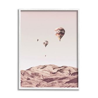 Stupell Home Decor Hot Air Balloons Mountain Framed Wall Art