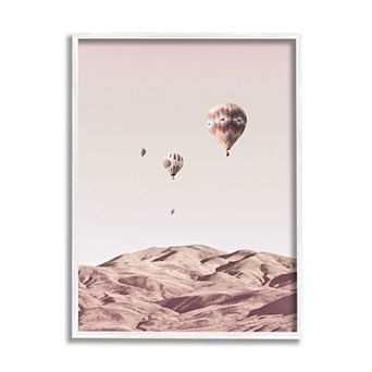 Stupell Home Decor Hot Air Balloons Mountain Framed Wall Art