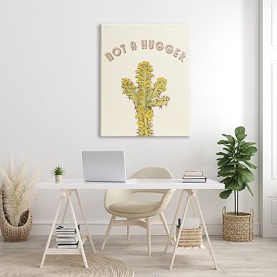 Stupell Home Decor Not A Hugger Cactus Canvas Wall Art
