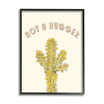 Stupell Home Decor Not A Hugger Cactus Framed Wall Art