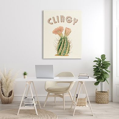 Stupell Home Decor Clingy Cactus Canvas Wall Art