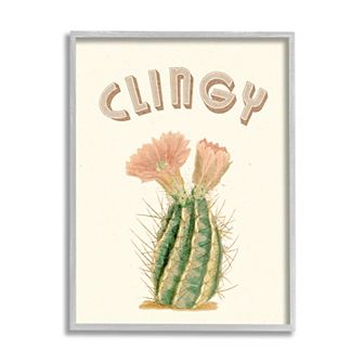 Stupell Home Decor Clingy Flowering Cactus Framed Wall Art