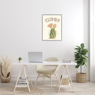 Stupell Home Decor Clingy Flowering Cactus Framed Wall Art