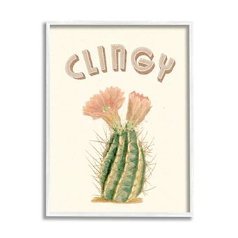 Stupell Home Decor Clingy Prickly Cactus Framed Wall Art