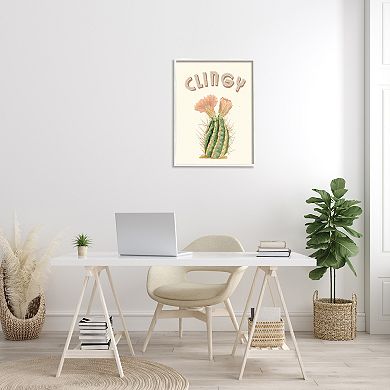 Stupell Home Decor Clingy Prickly Cactus Framed Wall Art