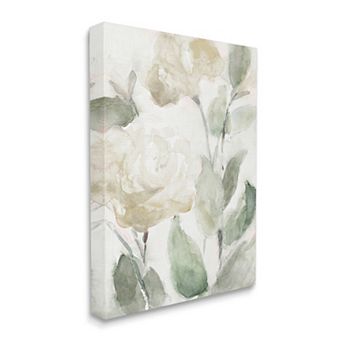 Stupell Home Decor White Roses Blooming Canvas Wall Art