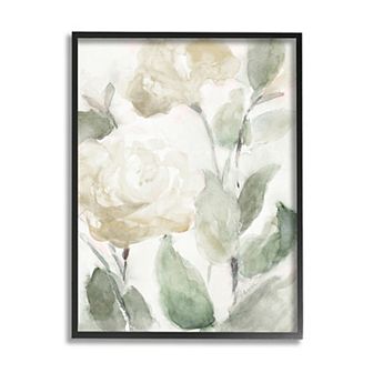 Stupell Home Decor White Roses Blooming Framed Wall Art