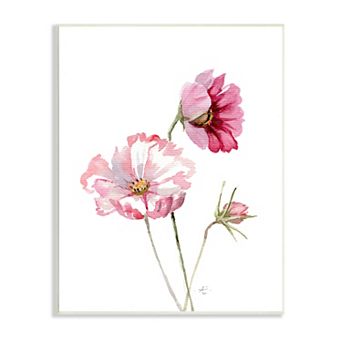 Stupell Home Decor Pink Cosmo Florals Floral Plaque Wall Art