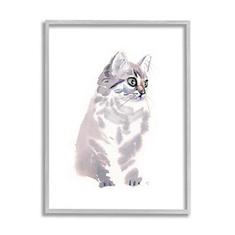Stupell Home Decor Gray Shorthair Kitten Cat Framed Wall Art