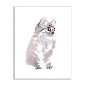 Stupell Home Decor Gray Shorthair Kitten Plaque Wall Art