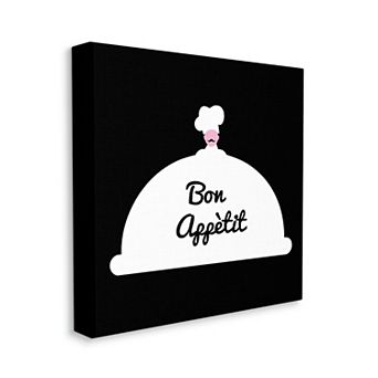 Stupell Home Decor Bon Appetit Mustache Chef Canvas Wall Art