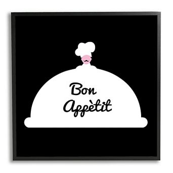 Stupell Home Decor Bon Appetit Mustache Chef Framed Wall Art