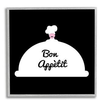 Stupell Home Decor Bon Appetit Mustache Chef Modern Framed Wall Art