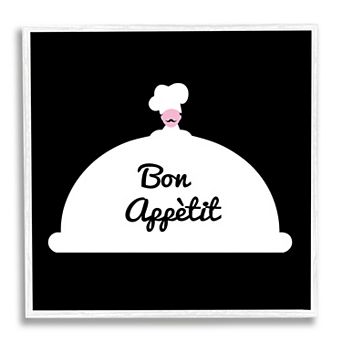 Stupell Home Decor Mustache Chef Bon Appetit Framed Wall Art