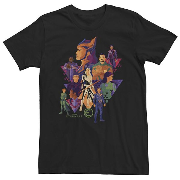 Big & Tall Marvel Eternals Deco Art Style Character Collage Tee