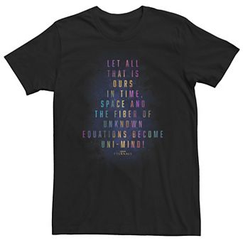 Big & Tall Marvel Eternals Quote Colorful Text Stack Tee