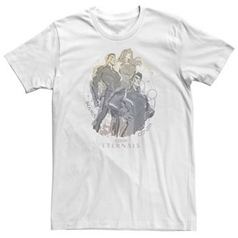 Big & Tall Marvel Eternals The Immortals Of Earth Sketched Collage Tee